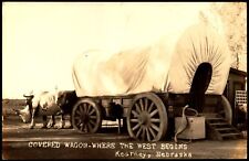 Postcard RPPC NE Kearney Nebraska Covered, Wagon Where the West Begins c1940s B8 picture