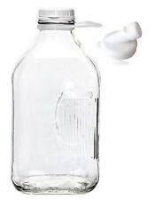 The Dairy Shoppe Heavy Glass Milk Bottle - Jug with Lid and Silicone Pour Spo... picture