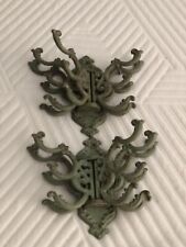 Vintage Cast Iron Swivel Wall Mount Coat/Hat Rack. Set of Two. picture