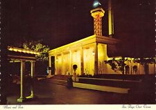 1973 Six Flags Over Texas Amusement Park Music Hall @ Night 4x6 postcard picture