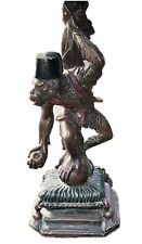 Vintage Heavy Resin Bellhop Grinder Monkey Candle Holder picture
