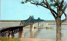 Vicksburg, MS - Mississippi River Bridge Postcard Chrome Unposted damaged front picture