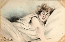 PC CPA HENRI BOUTET, ARTIST SIGNED, LADY SLEEPING, ART NOUVEAU, 119 (b15560) picture