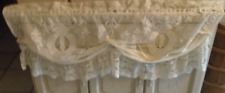 2 Vintage Lace Curtain Swag Valances Cream Cottage Shabby Sears Made in USA picture