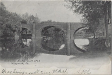 COLLEGEVILLE, PA.~PERKIOMEN BRIDGE & CREEK~BUILT 1798~1905 picture