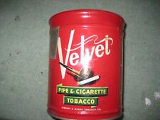 EMPTY Vintage Velvet Pipe & Cigarette Tobacco Can 14 oz. picture