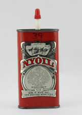Vintage NYOIL Oiler Oil Can Wm. F. Nye, New Bedford, MA Spout Pocket Package Red picture