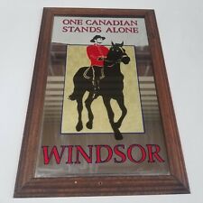 Vintage WINDSOR CANADIAN Whiskey Mirror Bar Sign Framed Advertising 23