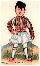 1930's Advertising Brown's Best Bread Cut-Out Dolls Trade Card Greece picture