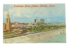 Corpus Christi Texas Postcard Vintage Unposted Aerial View picture