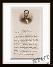 Civil War Abe Lincoln 1864 Letter to Mrs. Bixby on Loss of Her Sons 11x14 Photo picture
