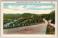 1950-60's GREETINGS FROM MT MOUNT AIRY MARYLAND MD VINTAGE LINEN POSTCARD 11738 picture
