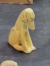 Vintage Art Deco Grindley Artcraft Yellow & Gold Hound Dog Figurine Rare Pretty picture