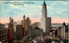 New York City NY The Woolworth Building And City Hall Park Postcard  picture