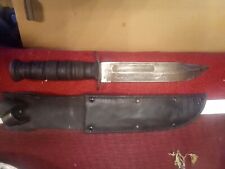 1989 Commercial Camillus ( Ka-Bar pattern ) Fighting Knife And Leather sheath picture