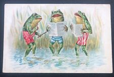 Dressed Frogs Singing Art Anthropomorphic Vintage Postcard EE9 picture