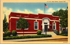 Vtg 1940s US Post Office Laurel Delaware DE Unused Linen Postcard picture