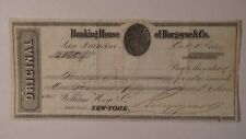 1854 San Francisco CA Gold Rush Banking House Burgoyne & Co Hoge NY Pay Check picture
