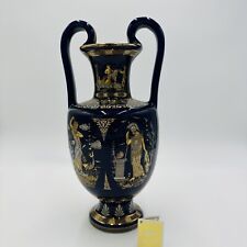 Cobalt Vase Art Pottery Amphora Daphne Artemis Apollo & Auletris Ancient Greek picture