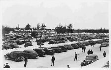 RPPC Grayling Michigan Old Cars Winter Sports Park Vintage Autos Photo Postcard picture