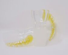 18mm Yellow Colored Glass Honeycomb Horn Bowl Piece picture