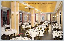 Marinette WI-Wisconsin, Dining Room, Hotel Marinette, Antique, Vintage Postcard picture