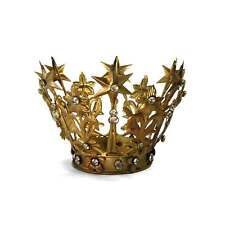 Medium Santos Crown with Lilies Stars Rhinestones Antique Gold, 3