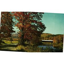 Vermont Covered Bridge Postcards West Woodstock Ottauquechee River Unposted picture