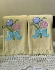 Vintage Hand Towels Tulip Theme Set Of 2 picture