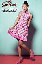 Hello Kitty Simpsons × Japan LA Dress rare pink Donut Pattern Size Large picture