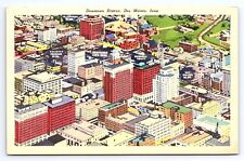 Postcard Downtown District Aerial View Des Moines Iowa IA picture