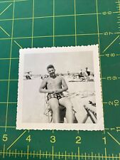 Vintage Handsome Shirtless Young Guy Beach Gay Interest Snapshot Photo picture