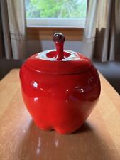 Rare Vtg Large Red Apple Cookie Jar by Doranne of California J 111 USA MADE picture