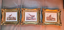 Vintage Truart 3 Framed Wall Art Quail Peasant Birds Made In USA  7” X 6” picture