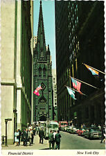 Financial District NY Trinity Church in Background ALMA Postcard Unposted picture