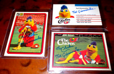 Lot of 3 Ted Giannoulas signed autographed cards San Diego Chicken mascot Padres picture