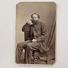 Antique CDV Photograph Handsome Man Great Beard Eastbourne UK ID Bradford picture