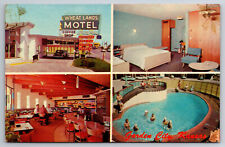 Vintage Postcard KS Garden City Wheat Lands Motel Cafe Pool Dining 50s Car ~7266 picture