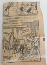 Vtg  1940s WW2 Newspaper Cartoon Strip SUNFLOWER STREET- T. Little & T. Sims picture