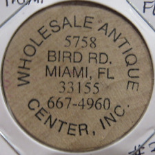 Vintage Wholesale Antique Center Miami, FL Wooden Nickel - #3 Token Florida picture