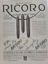 1917 Ricoro Cigars S.E. Post Print Ad United Cigar Stores Company Self-Made picture