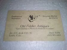 Vintage Old Fiddler Antiques Lyons Colorado Business Card picture