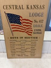 Vintage Lyons Kansas IOOF Boys in Service Homefront Poster Gold Star picture