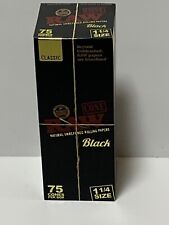 New 75 COUNT - 1 1/4 SIZE - RAW BLACK CLASSIC PRE-ROLLED CONES - FACTORY BOXED picture