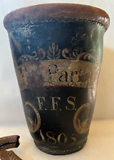 Antique American 1805 Leather Decorated Fireman's Fire Bucket picture