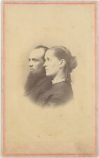 Artistic Posed Couple Profile View Marietta, Ohio 1860s CDV Carte de Visite X676 picture
