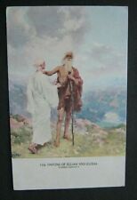 The Parting Of Elijah and Elisha II Kings Postcard Edward Gross Company picture