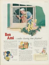 1928 Bon Ami Powder Window Washing Cleaning Time Playtime Vintage Print Ad PR4 picture