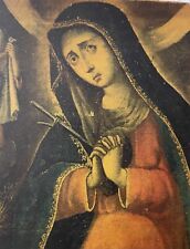 Antique Beautiful Art Print On Canvass Mary Our Lady of Sorrow / Mater Dolorosa picture