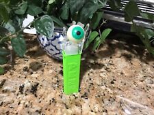 psychedelic  Green Eye Crystal hand GILT Neon green Stem pez picture